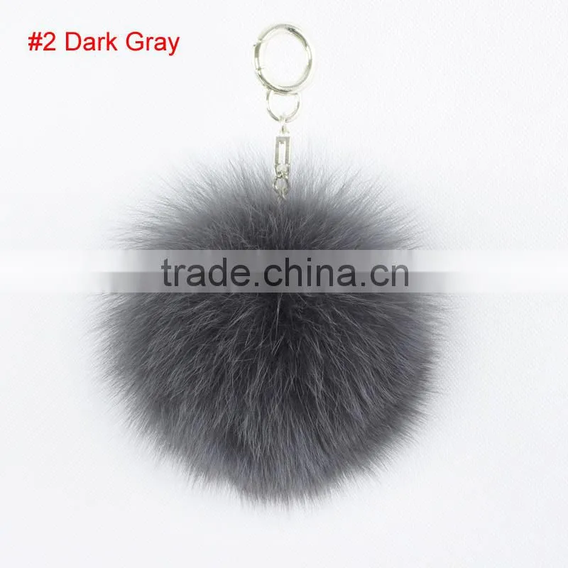 Handmade Top Quality14-16cm Fluffy Fur Wholesale Genuine Fox Fur Ball KZ151002