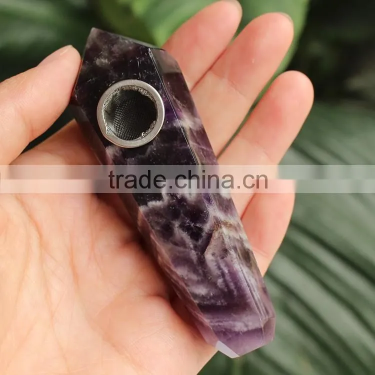 Wholesale chevron amethyst crystal smoking pipes for healing