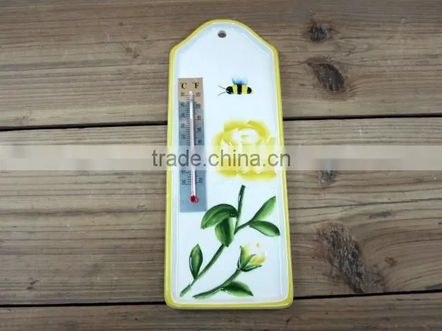 Decorative Ceramic Hand-paint Indoor/Outdoor Thermometer