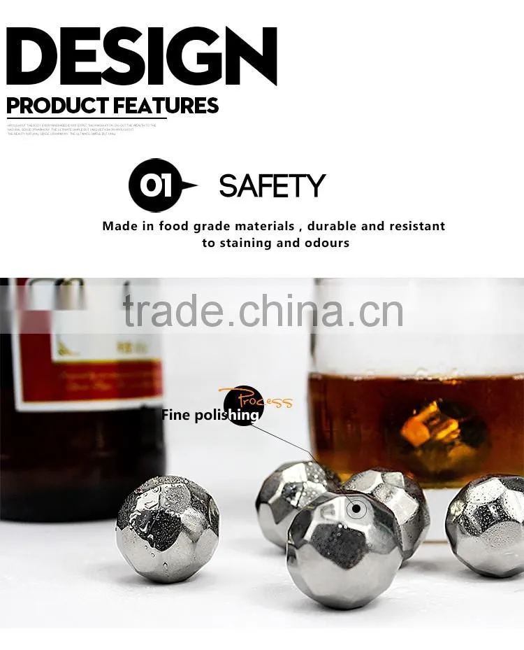Stainless Steel Chilling Reusable Diamond Shape Ice Cube for Whiskey,Red Wine,Beverage