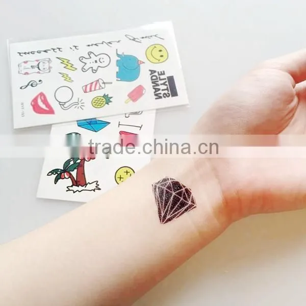 custom fashion small tattoo cute cartoon temporary tattoo holiday waterproof tattoo sticker