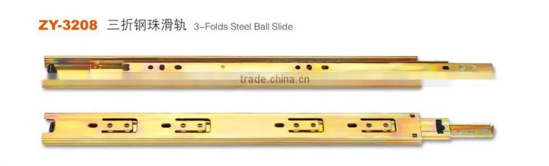 ZY:3-Fold Furniture Steel Ball drawer Slide