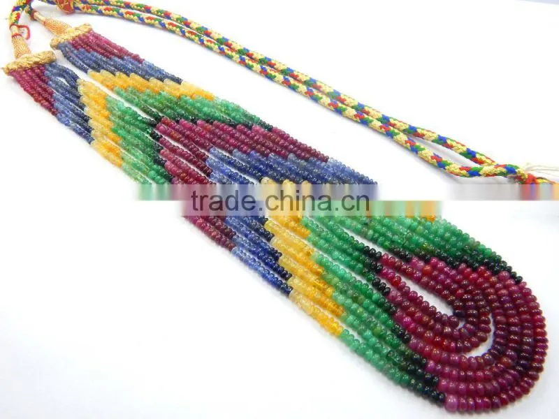 natural Multi colour sapphire smooth beads