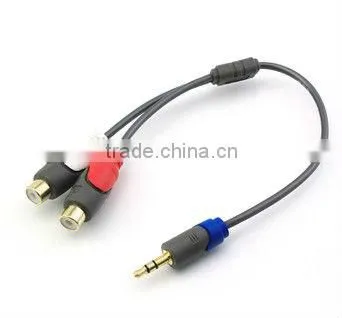 12 Inch 3.5MM Male To 2 RCA Female Jack Stereo Audio Cable Y Adapte
