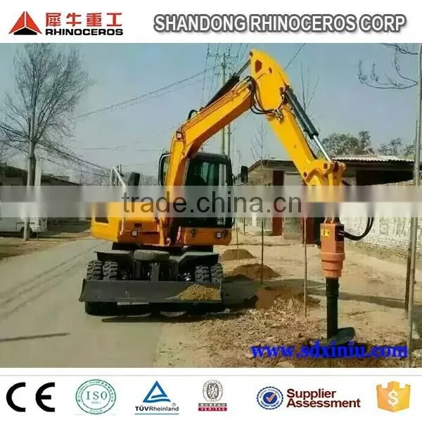 Garden farm excavator japanese engine wheel excavator with backhoe for sale