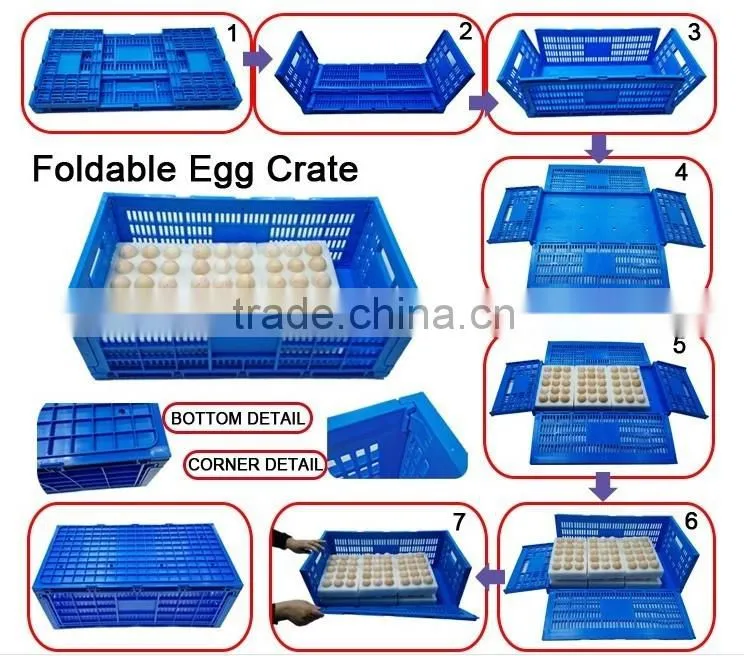 plastic turnover folding plastic egg crates