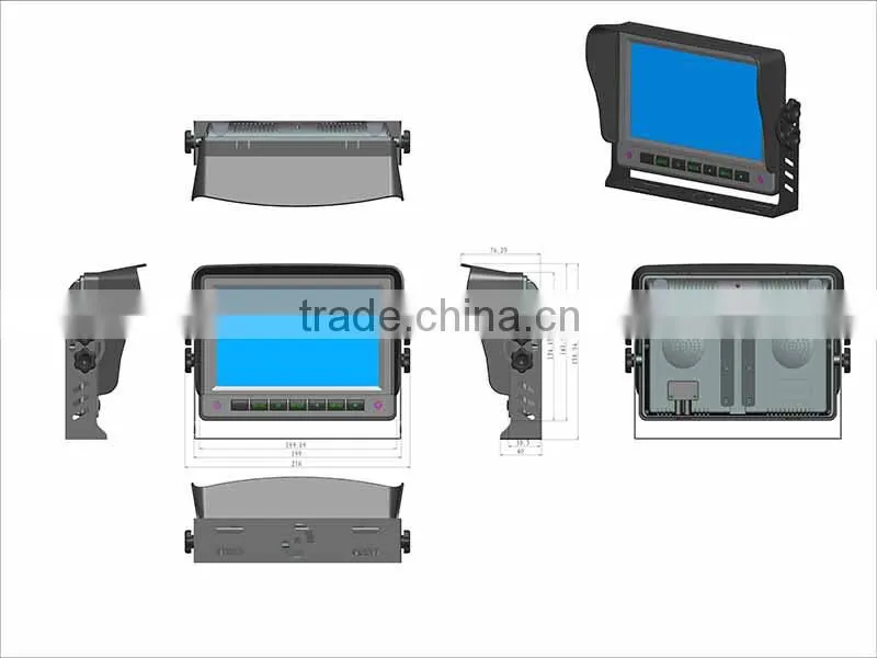 Sunvisor Placement and 7 TFT LCD stand-alone monitor,7" Screen Size manufacture vehicle monitor