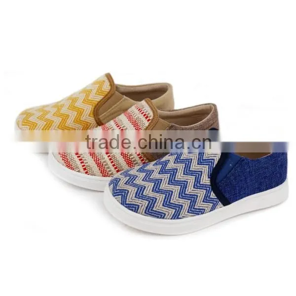 Wholesale Custom Children Stripe Classic Breathable Canvas Unisex Kids Slip-on Sneakers Shoes for Girls