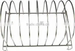 Kitchen Use Epoxy Coated White Cabinet Plate Rack/ Dish Rack and Lid Holder