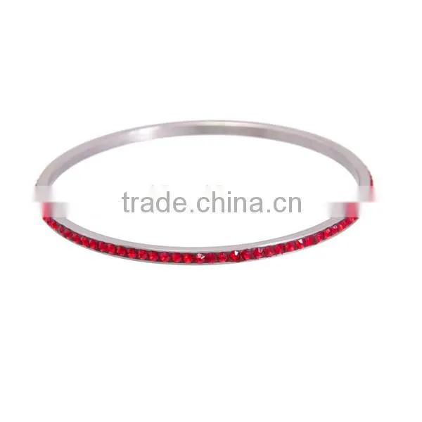 2014 Alloy Rhinestone Paved Beads Stylish Stainless Steel Bracelet