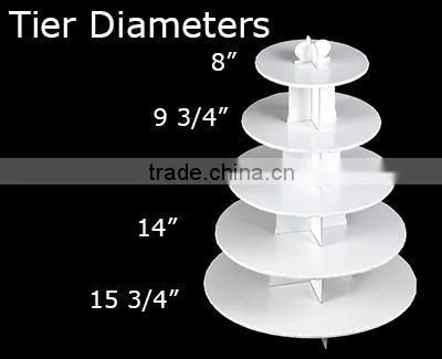 White Cupcake Stands, 5 Tier Double Wall Corrugated