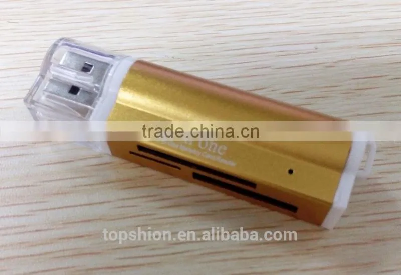 Promotional products metal aluminum card reader, smart card reader, all in one usb card reader