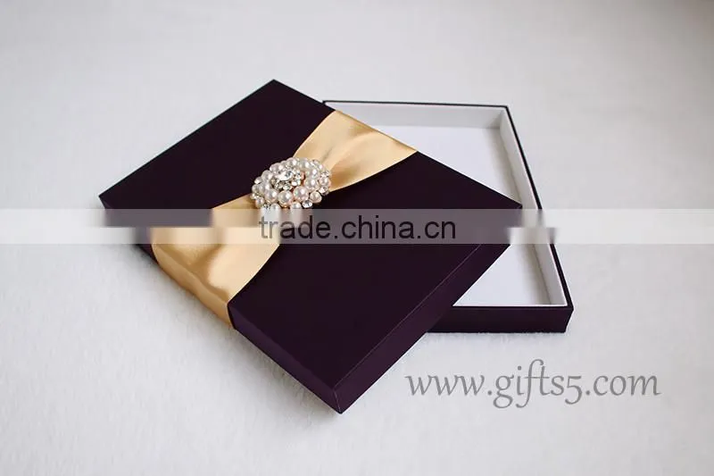 Gorgeous Silk Box Wedding Invitations Card Box Wholesale