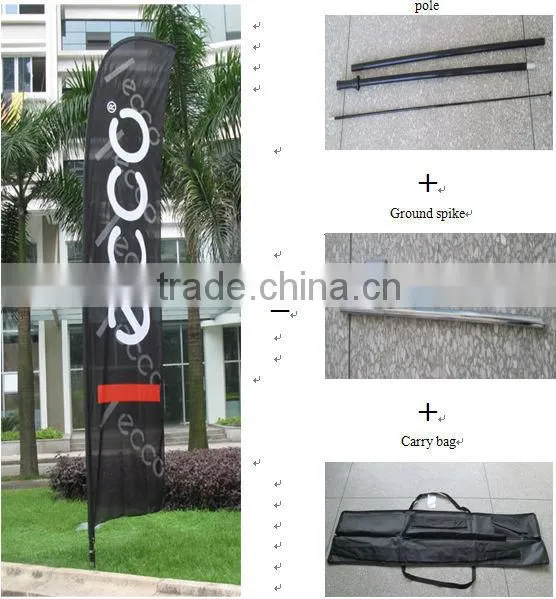 Hot sell custom decorative feather flag free standing with poles for sale