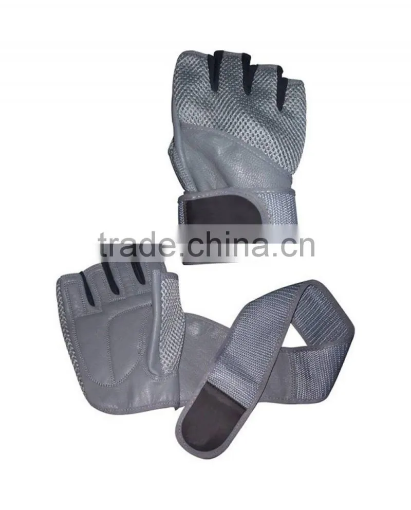 Weight Lifting Leather Padded Gloves, Training Gym Exercise Gloves