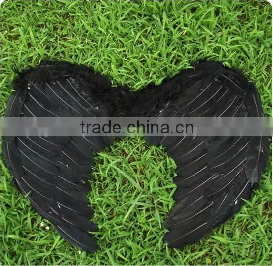 Black Feather Angel Wings Fancy Fairy Dress Up Halloween PartyCostume 54x37cm