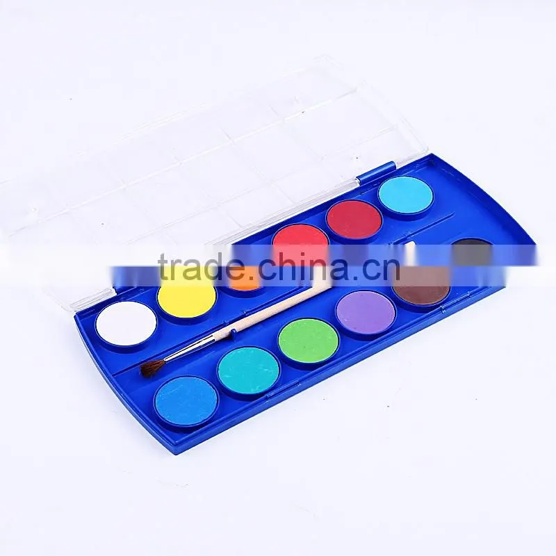 Promotional 12pcs powder summer watercolor paint cakes set professional quality,bulk Chinese watercolor paint