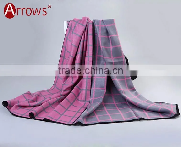China Red Tartan Grid Plaid Shawl Pashmina Poncho Scarf for Ladies Girls Winter Late Autumn