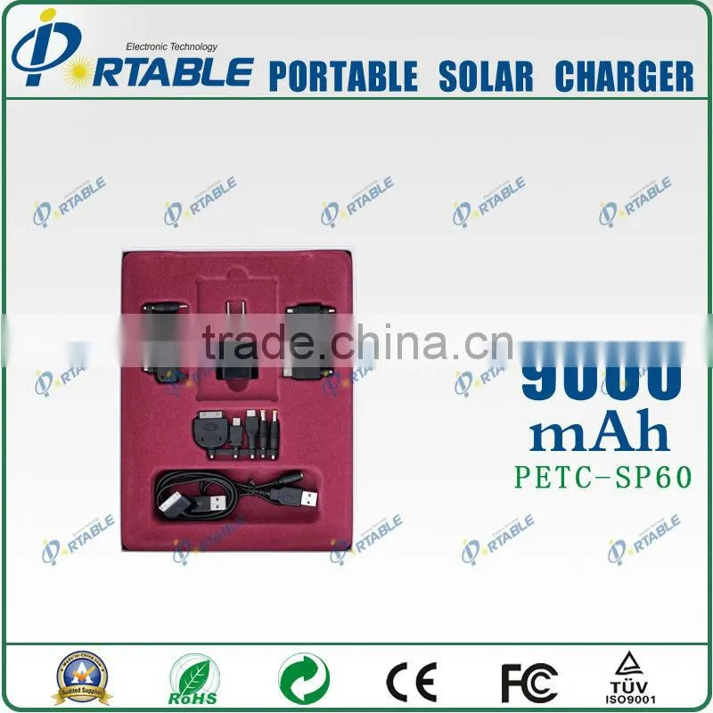 solar power residential 9000mah solar power bank charger for outdoors