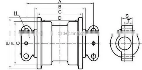 excavator bottom roller lower roller 201-30-00062 mini excavator track roller pc60-5/pc60-6