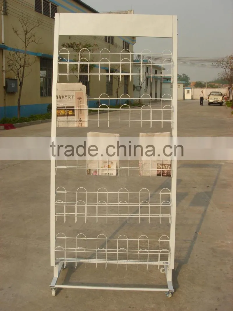 Metal magazine display rack Bookshop display stand
