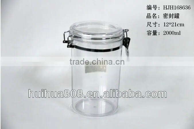 470ml wholesale hermetic airtight plastic jam jar with mental clip for food factory
