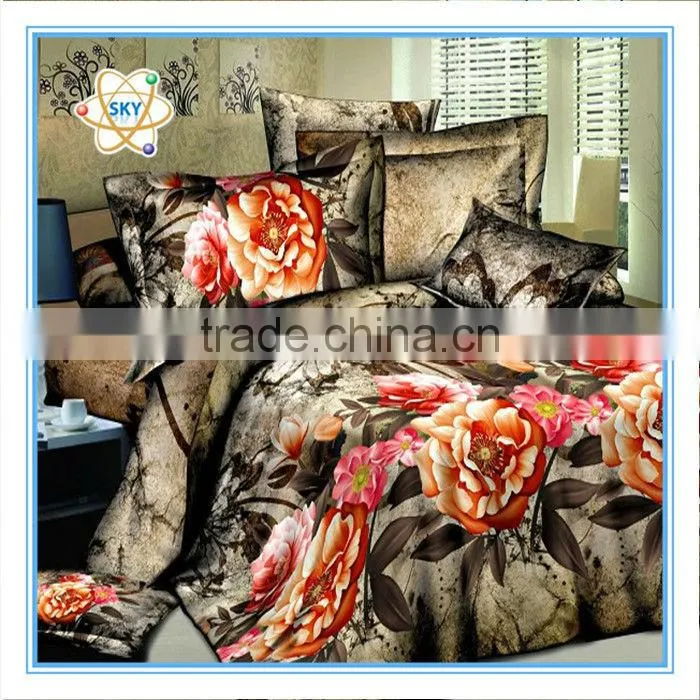 3D disperse printing bedding sheet sets flower design