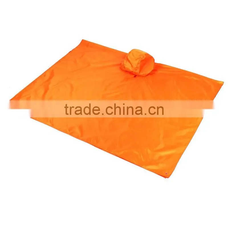 3 in 1 Multifuctional Climbing Raincoat Dampproof Mat Rain Poncho with Hoods
