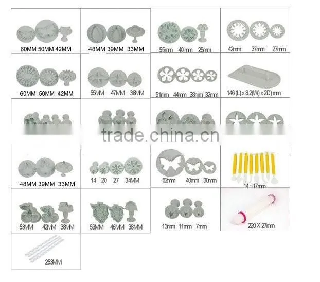 68 piece Fondant Cakes Baking Embossing Decorating Plunger Tools Set