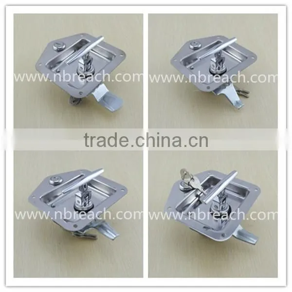 Flush Mount Polished Stainless Steel Key-Locking Recessed Truck Toolbox Latch