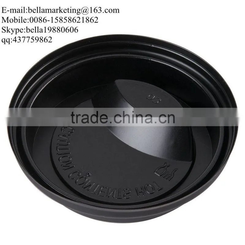 10, 12, 16, and 20 oz. Black Hot Paper Cup Travel Lid, Disposable Hot Coffee Cup Lids