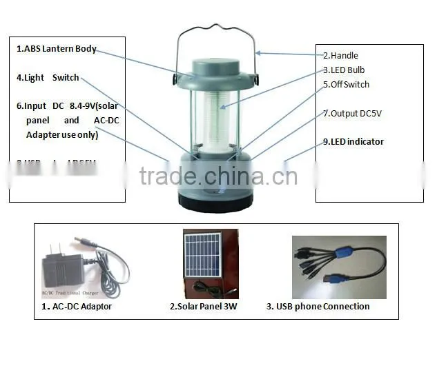 Super bright Portable solar Led lamp solar led light with USB phone charge camping light