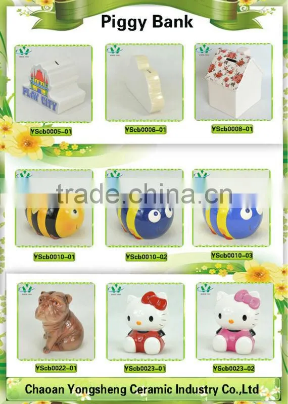 Ceramic money collection box with pig design