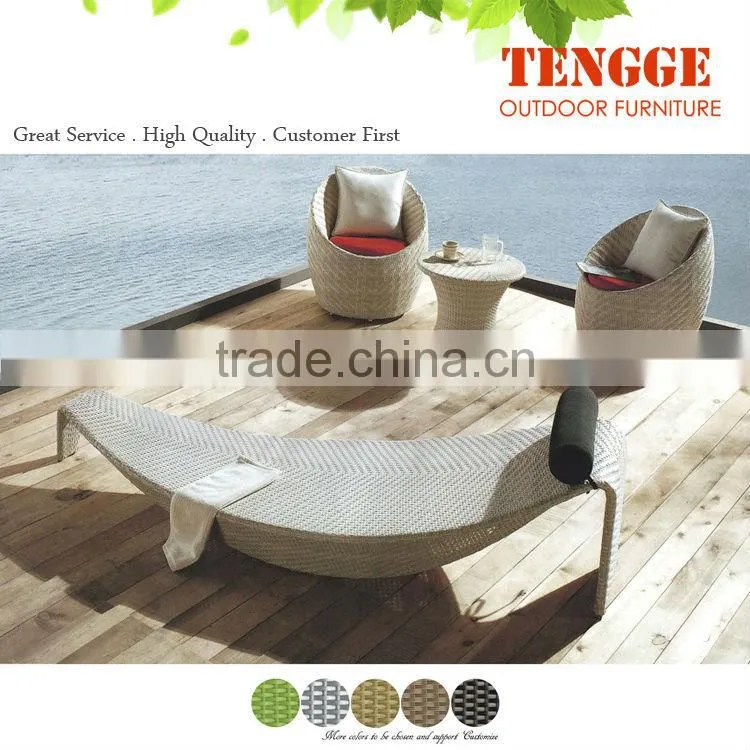 rattan boat shape sun bed 109007