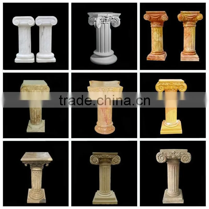 Natural Stone Pedestal with Lion Head