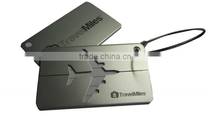 Security Airplane Luggage Tag nickel Plated Luggage tags with Bright silver finish