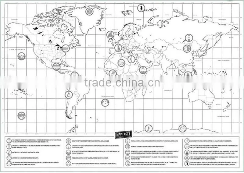 CT-750 Small black mini Map Black Luxury Creative Gifts World Edition map