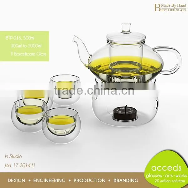 Unique Microwavable Newest Design Modern Pyrex Glass Gift Tea Pot