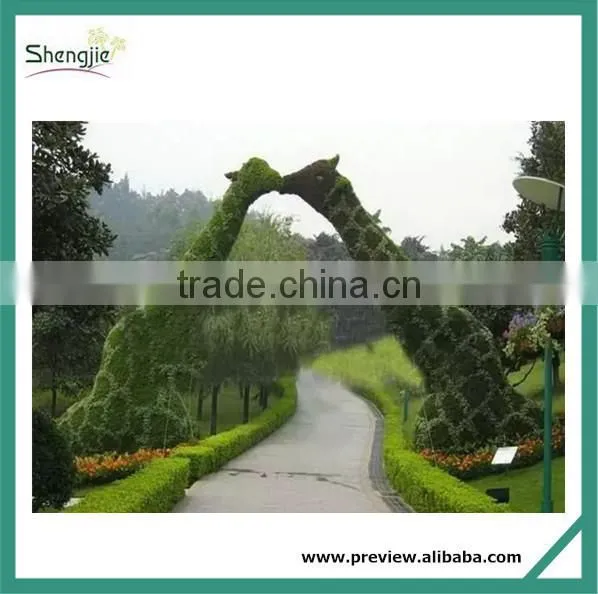 SJ100904 Custom make topiary bear animals grass sculpture plant