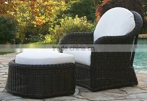 PE rattan poolside lounge outdoor garden furniture leaf lounge