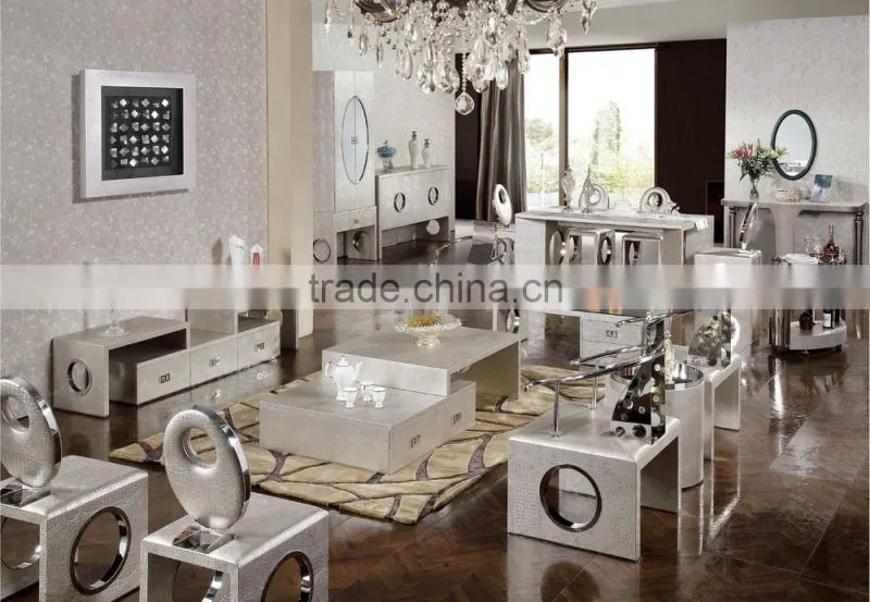 Dining room furniture modern wooden with metal kitchen cabinet F121