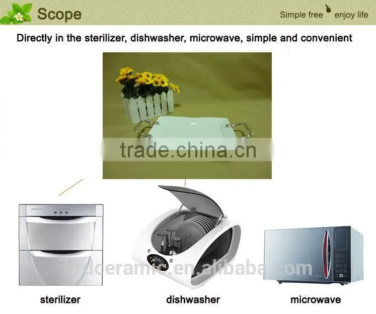 Guangdong factory decorative stock ceramic plates with handle