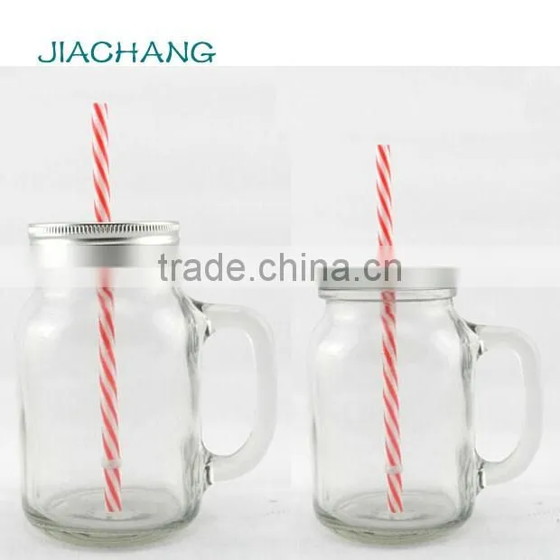 16oz wholesale sodalime glass mango juice mason jar with stainless steel lid