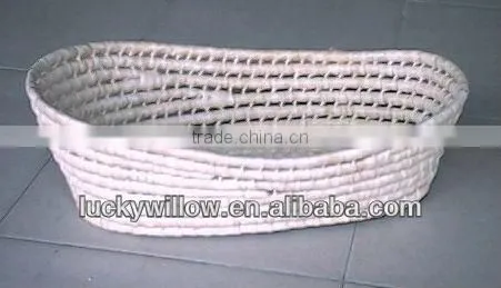 hand made white wickerbaby cloth basket for home use