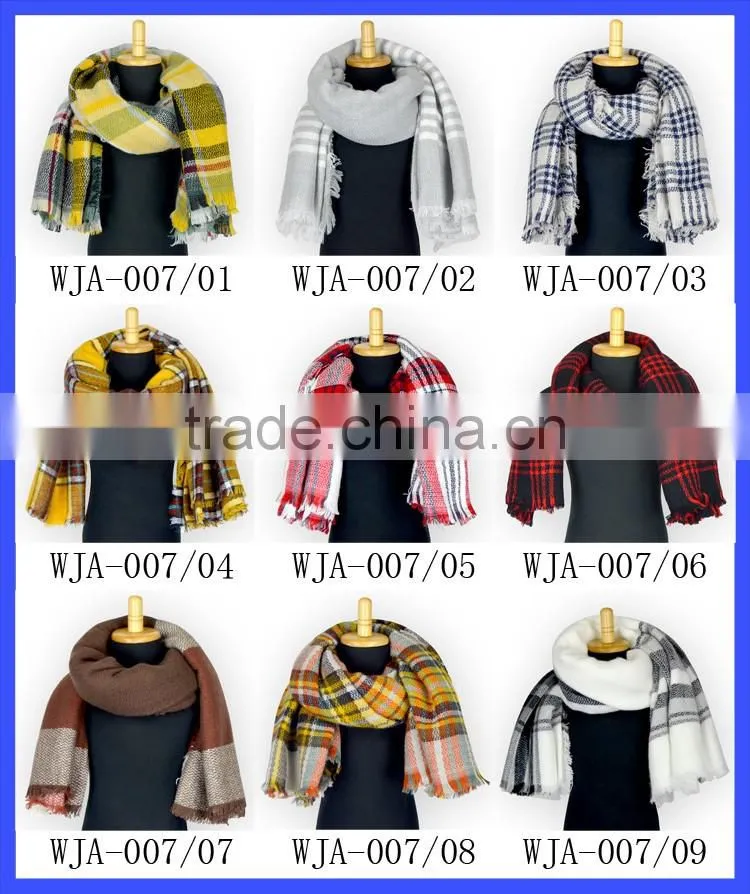 One size fit all Black White Lattices Winter Scarf for lady /Girls