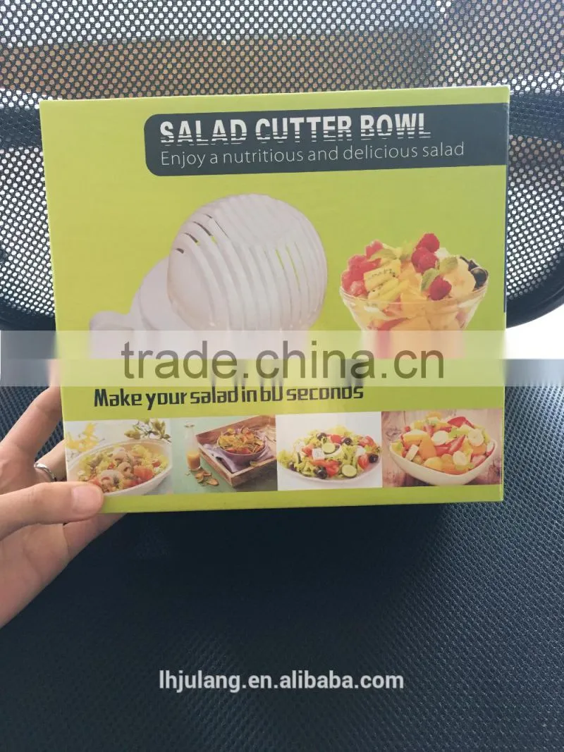 2017 New design Plastic salad/fruit cutter bowl/Plastic salad cutter bowl for Kitchen