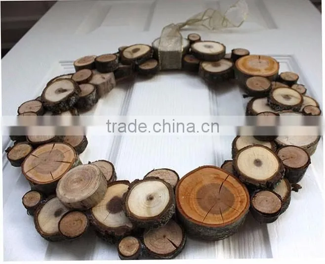 New Design!!! Christmas Natural Wooden Slice Decorated Wreaths, Outdoor Christmas Decoration, Chirstmas Hanging Wall
