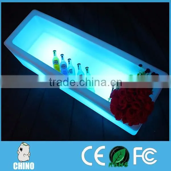 Led illuminated PE Plastic Bucket plastic ice buckets with lids battery