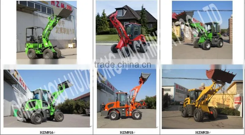 4WD tractor HZM 908 cheap wheel loader price chinese wheel loader without cabin for sale