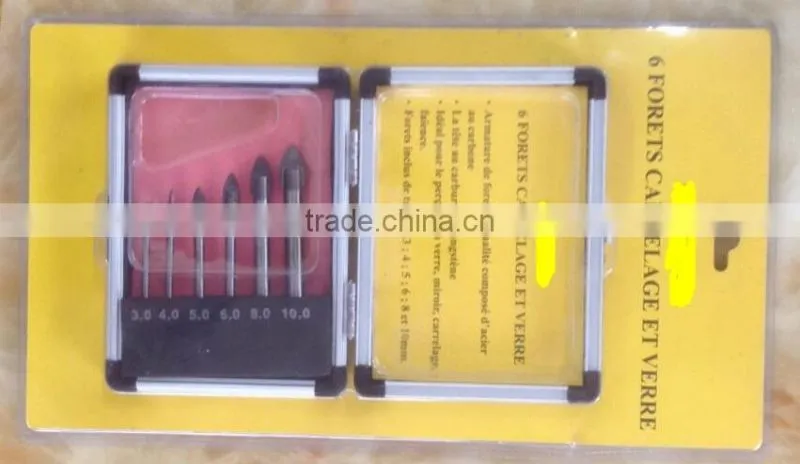 Carbide Tipped Glass Tile Drill Bits, 6pcs Tile drill set